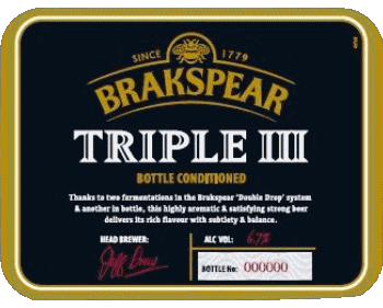 Triple-Triple Brakspear UK Cervezas Bebidas 