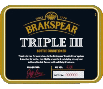 Triple-Triple Brakspear UK Cervezas Bebidas 