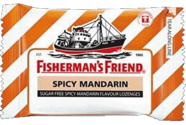 Spicy Mandarin-Spicy Mandarin Fisherman's Friend Caramelos Comida 