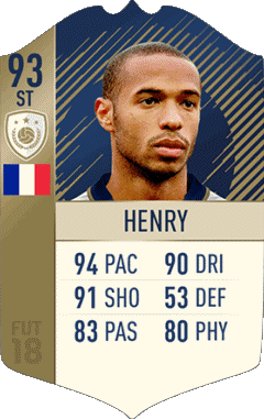 2002-2002 Thierry Henry Francia F I F A - Jugadores  cartas Vídeo Juegos Multimedia 