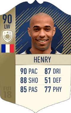 2009-2009 Thierry Henry Francia F I F A - Jugadores  cartas Vídeo Juegos Multimedia 