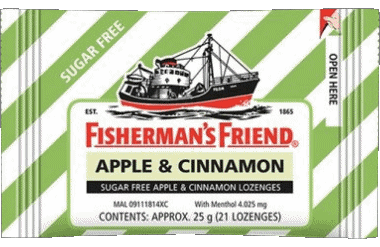 Apple & Cinnamon-Apple & Cinnamon Fisherman's Friend Süßigkeiten Essen 