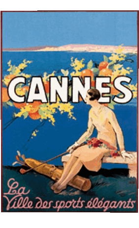 Cannes-Cannes France Cote d Azur Carteles retro - Lugares ART Humor - Fun 