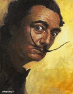Humor -  Fun Morphing - Sehen Sie aus wie Maler Künstler Eindämmung Covid Kunst Nachbildungen Getty Herausforderung - Salvador Dalí 