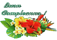 Messages Italien Buon Compleanno Floreale 001 