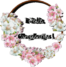 Mensajes Español Feliz Cumpleaños Floral 017 