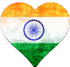 Banderas Asia India Corazón 
