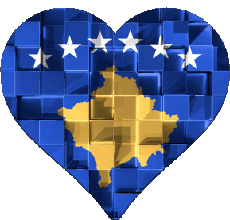 Banderas Europa Kosovo Corazón 