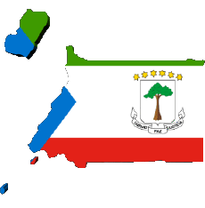 Bandiere Africa Guinea Equatoriale Carta Geografica 