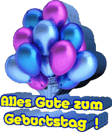 Nachrichten Deutsche Alles Gute zum Geburtstag Luftballons - Konfetti 004 