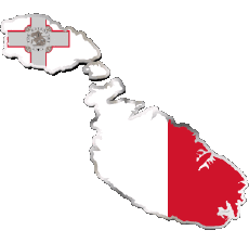 Fahnen Europa Malta Karte 