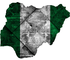 Bandiere Africa Nigeria Carta Geografica 