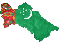 Flags Asia Turkmenistan Map 