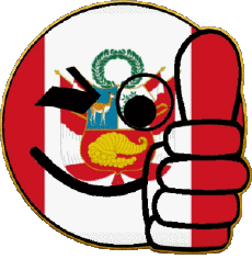 Fahnen Amerika Peru Smiley - OK 