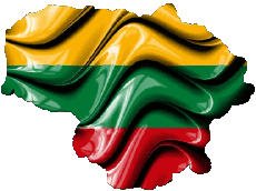 Banderas Europa Lituania Mapa 