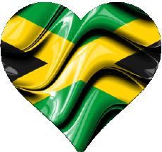 Fahnen Amerika Jamaika Herz 