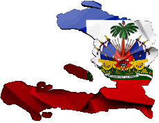 Banderas América Haití Mapa 