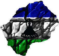 Drapeaux Afrique Lesotho Carte 