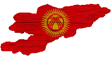 Bandiere Asia Kyrgyzstan Carta Geografica 