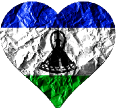Banderas África Lesoto Corazón 