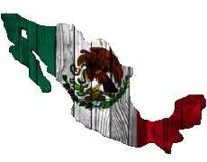 Fahnen Amerika Mexiko Karte 