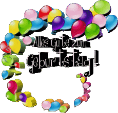 Messages Allemand Alles Gute zum Geburtstag Luftballons - Konfetti 012 