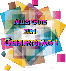 Messages German Alles Gute zum Geburtstag Zusammenfassung - geometrisch 015 