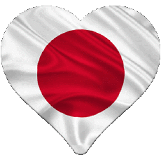Bandiere Asia Giappone Cuore 