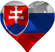 Banderas Europa Eslovaquia Corazón 