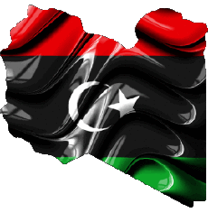 Banderas África Libia Mapa 