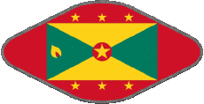 Banderas América Islas granada Oval 02 