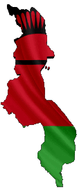 Banderas África Malawi Mapa 