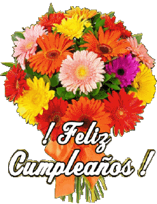 Messages Espagnol Feliz Cumpleaños Floral 003 