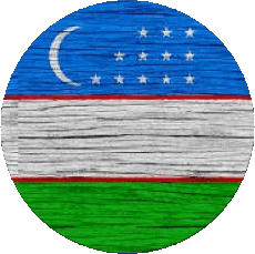 Drapeaux Asie Ouzbékistan Rond 