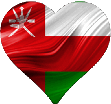 Drapeaux Asie Oman Coeur 