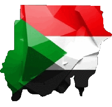 Bandiere Africa Sudan Carta Geografica 