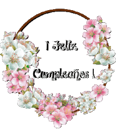 Mensajes Español Feliz Cumpleaños Floral 017 