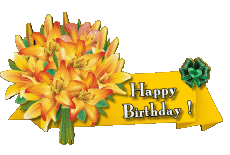 Messages Anglais Happy Birthday Floral 008 