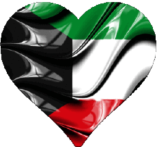 Banderas Asia Kuwait Corazón 
