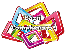 Nachrichten Italienisch Buon Compleanno Astratto - Geometrico 017 