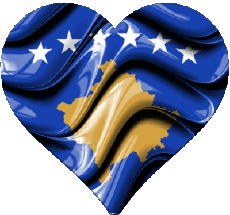 Flags Europe Kosovo Heart 