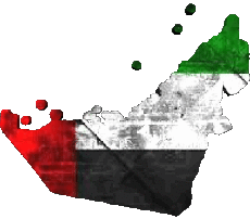 Bandiere Asia Emirati Arabi Uniti Carta Geografica 