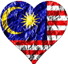 Bandiere Asia Malaysia Cuore 