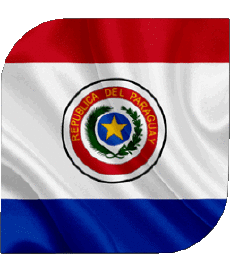 Drapeaux Amériques Paraguay Carré 