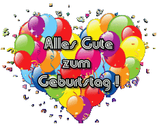 Messages German Alles Gute zum Geburtstag Luftballons - Konfetti 001 