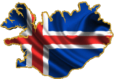 Fahnen Europa Island Karte 