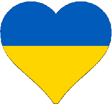 Drapeaux Europe Ukraine Coeur 