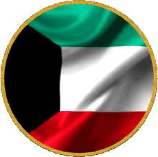 Drapeaux Asie Koweït Rond 
