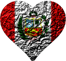 Flags America Peru Heart 