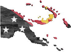 Drapeaux Océanie Papouasie-Nouvelle-Guinée carte 